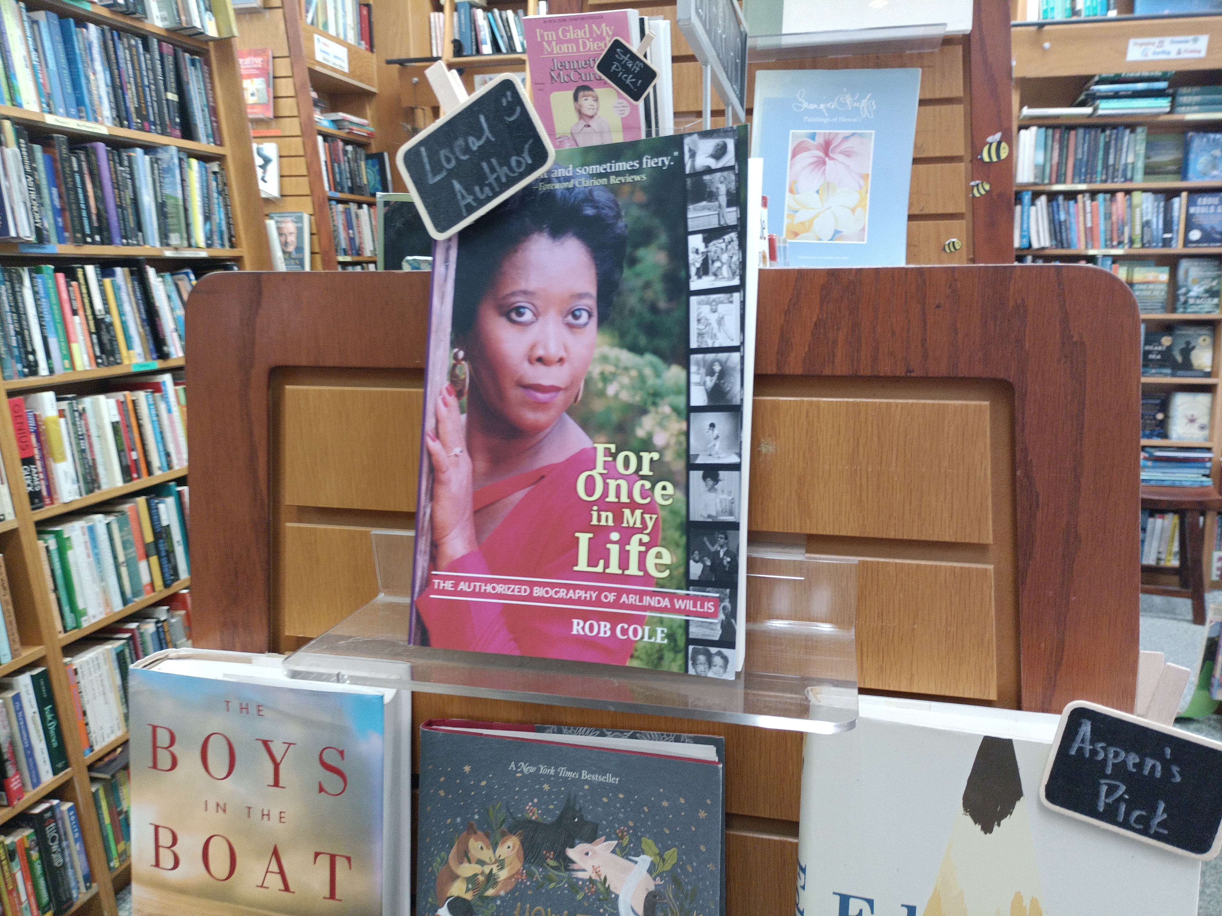 For Once in My Life book, displayed at Big Island BookBuyers